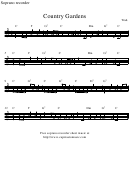 "Country Gardens" Soprano Recorder Sheet Music Printable pdf