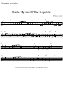 "Battle Hymn Of The Republic" By William Steffe Soprano Recorder Sheet Music Printable pdf