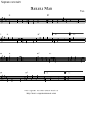 "Banana Man" Soprano Recorder Sheet Music Printable pdf