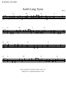"Auld Lang Syne" Soprano Recorder Sheet Music Printable pdf