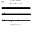 "Au Clair De La Lune" By Jean-Baptiste Lully Soprano Recorder Sheet Music Printable pdf