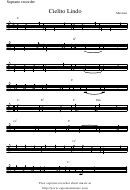 "Cielito Lindo" Soprano Recorder Sheet Music Printable pdf