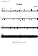 "Can Can" By Offenbach Soprano Recorder Sheet Music Printable pdf