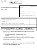 Form Ls-1 - Local Services Tax Quarterly - 2015 Printable pdf