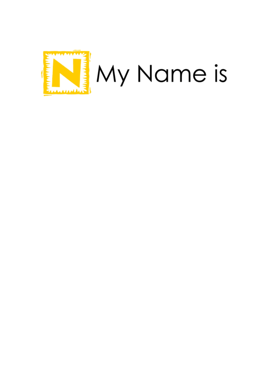 My Name Is... Template Printable pdf