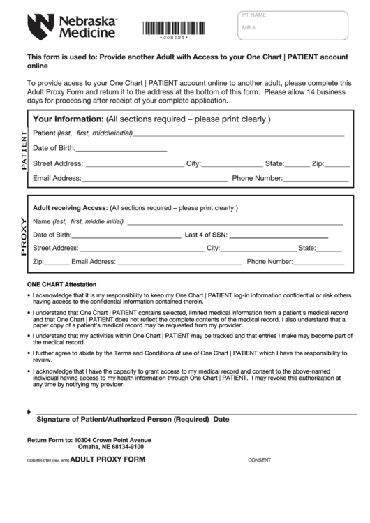 Adult Proxy Form printable pdf download