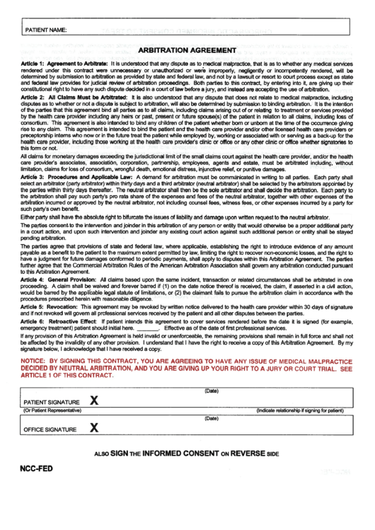 Arbitration Agreement