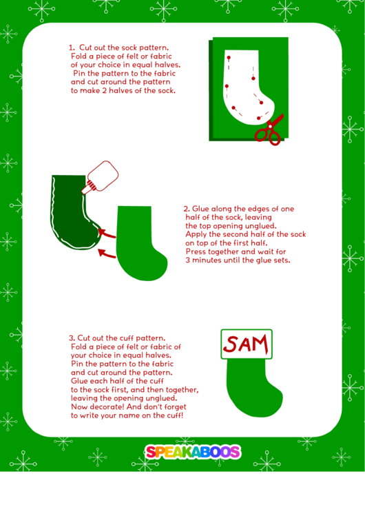 Stocking Cut Out Template Printable pdf
