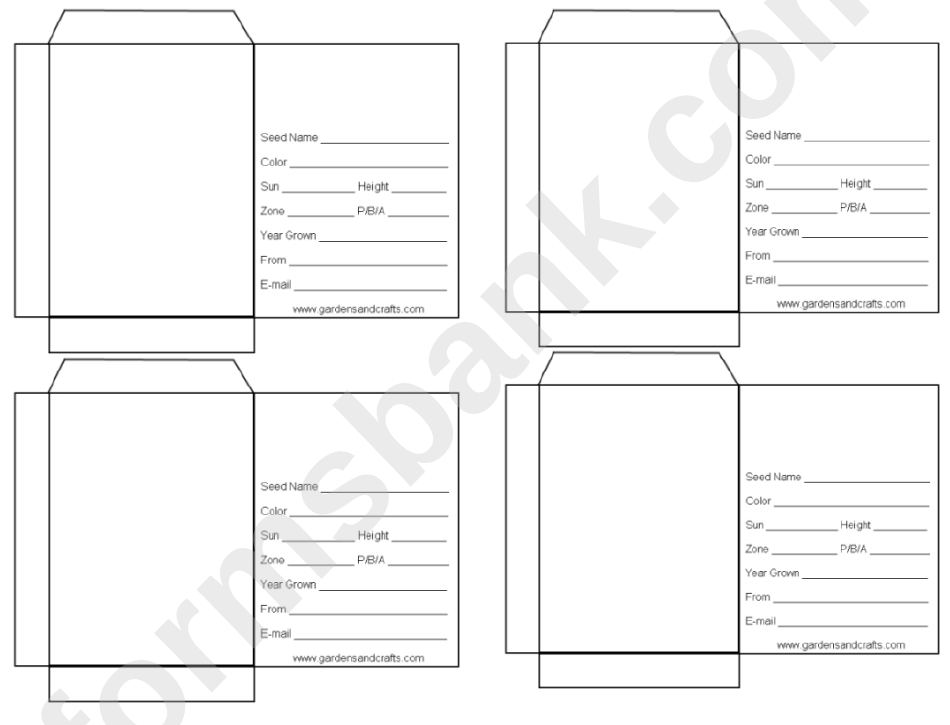Fillable Seed Envelope Template printable pdf download
