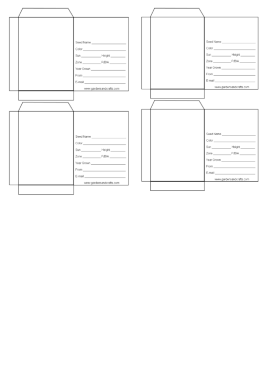 Fillable Seed Envelope Template Printable pdf