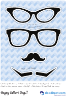 Mustache, Glasses On A Stick Template