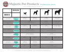 Majestic Pet Products Dog Bed Size Chart