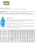 Shadow Water Polo Swimsuit Sizing Charts Printable pdf