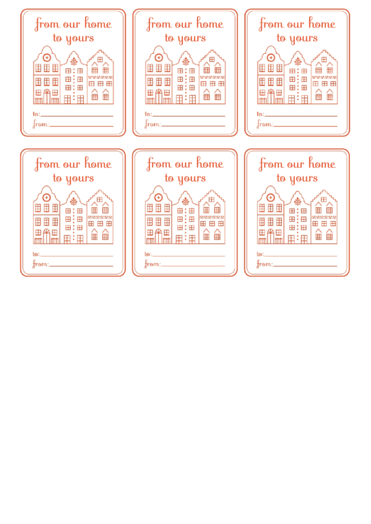 House Gift Tag Template Printable pdf