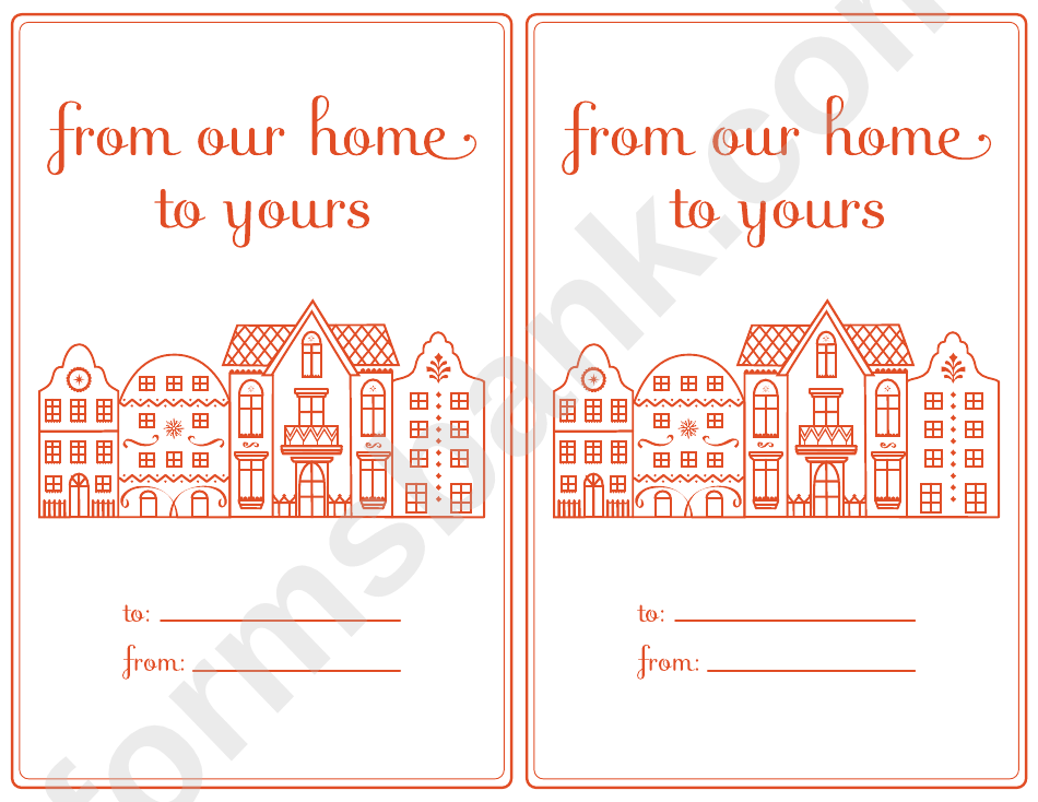 House Gift Label Template