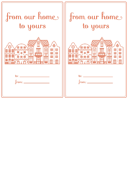 House Gift Label Template Printable pdf