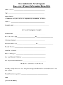 Shoemakersville Park Program Emergency/contact Information Form