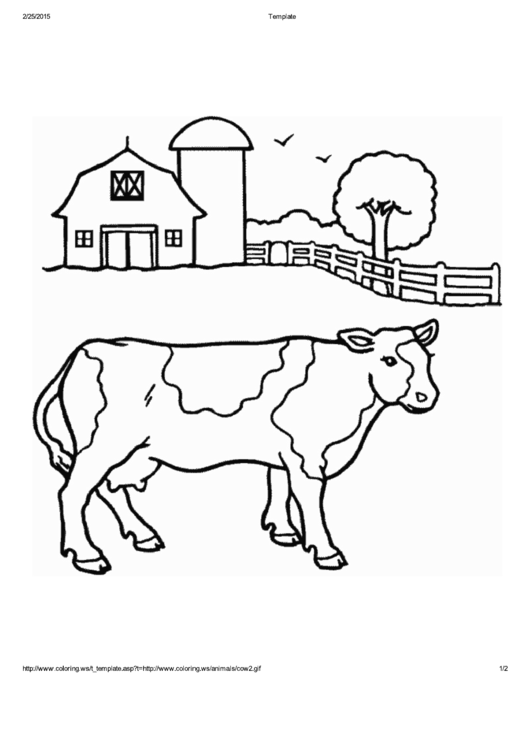 Cow Coloring Sheet Printable pdf