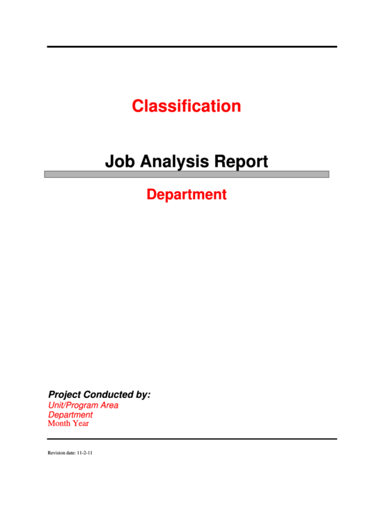 Job Analysis Report Printable pdf