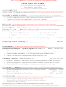 Recommended Resume Template For College Of Business Undergraduates