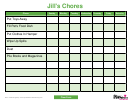Kids' Weekly Chore Chart - Fillable