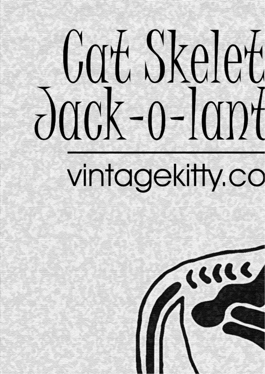 Cat Skeleton Jack-O-Lantern Printable pdf