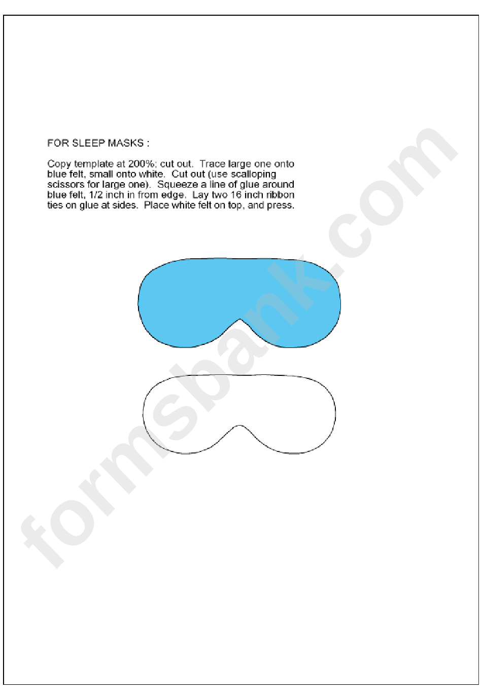 Felt Mask Template