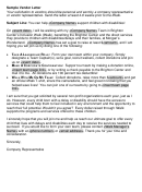 Sample Vendor Letter