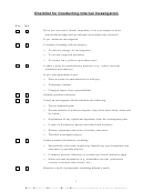 Checklist For Conducting Internal Investigation Printable pdf