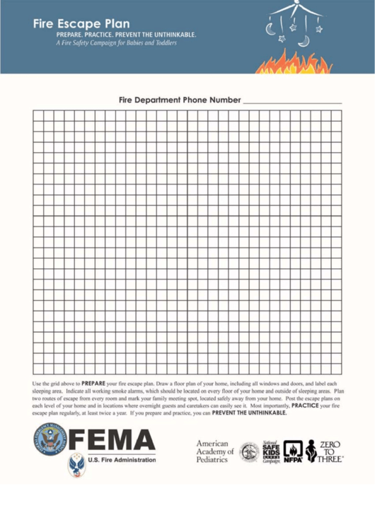 Fire Escape Grid Worksheet Printable pdf