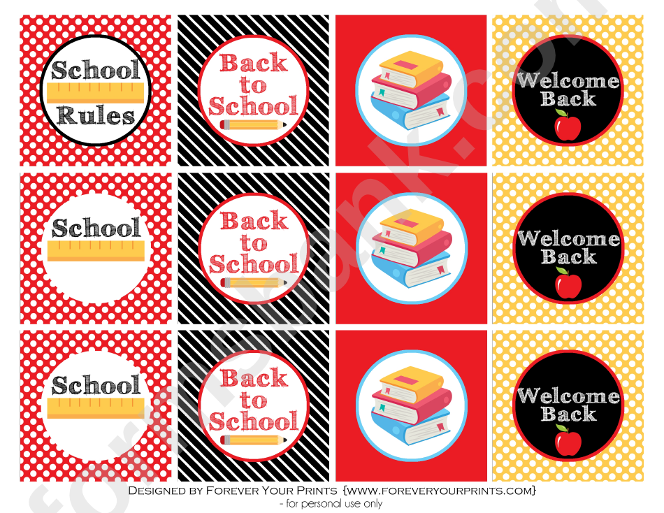 Back To School Cupcake Topper Template