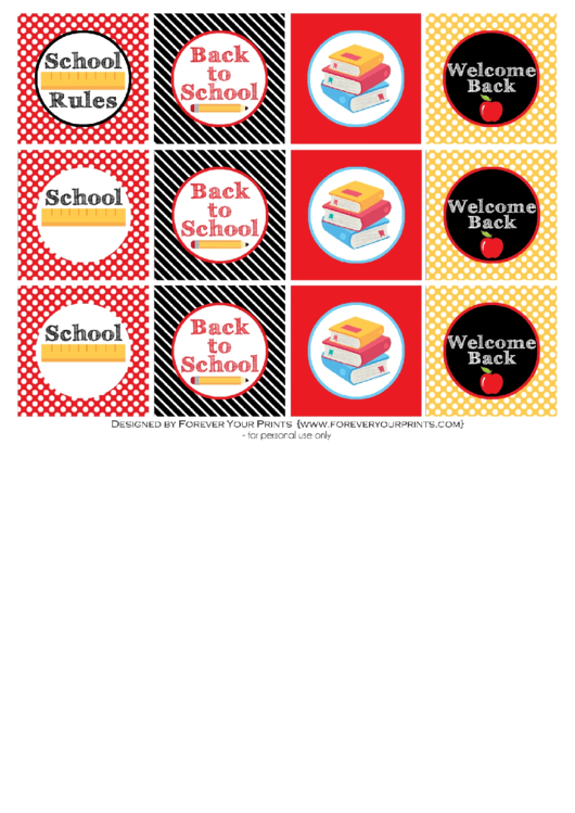 Back To School Cupcake Topper Template