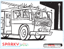 Firetruck Coloring Page - Sparky