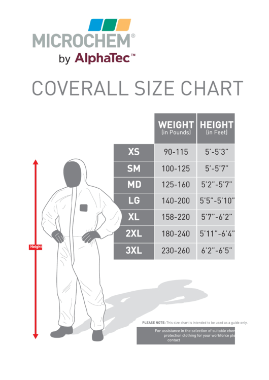 Microchem By Alpatech Coverall Size Chart Printable pdf