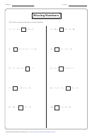 Missing Numbers Worksheet Printable pdf