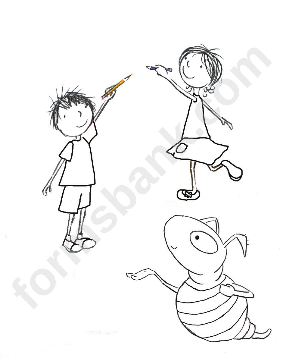 Girl And Boy Coloring Sheet For Kids