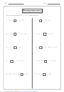 Missing Operators Worksheet Printable pdf