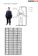 Unisafe Coverall Size Chart