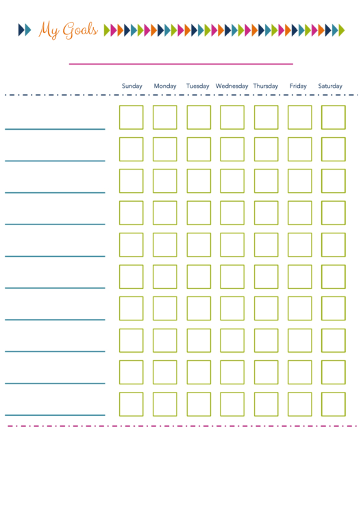 Weekly Goal Chart Printable pdf