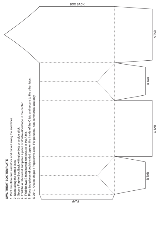 Treat Box Template Printable pdf