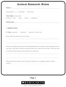 Animal Research Notes Printable pdf