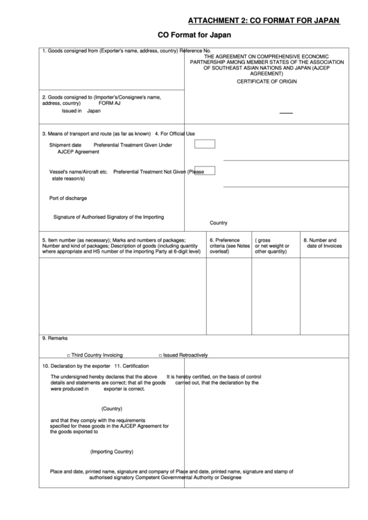 Attachment 2: Co Format For Japan printable pdf download