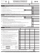 Form D-104, Wisconsin Schedule U, Underpayment Of Estimated Tax - 2016