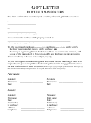Financial Gift Letter Template