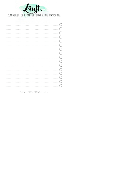 To Do List Template (German) Printable pdf