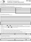Form St-124 - Certificate Of Capital Improvement