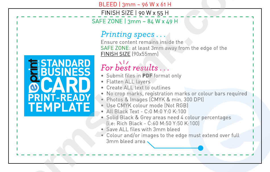 Standard Business Card Template -