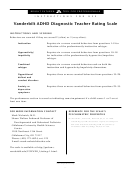 Vanderbilt Adhd Diagnostic Teacher Rating Scale Template
