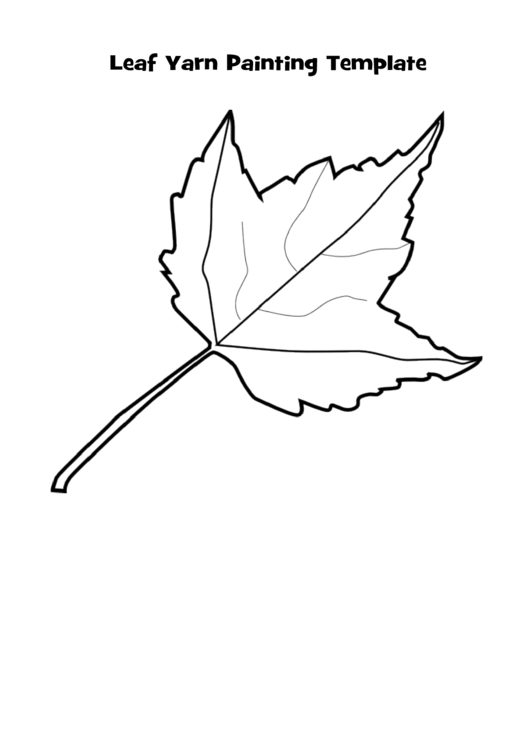 Leaf Yarn Painting Template Printable pdf