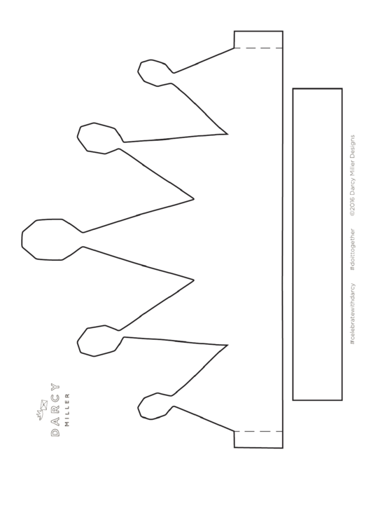 Foldable Princess Crown Cake Topper Template Printable pdf